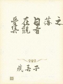 爱在日落之前全集观看