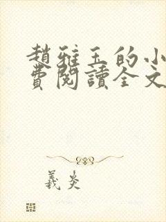 赵雅玉的小说免费阅读全文最新章节封面