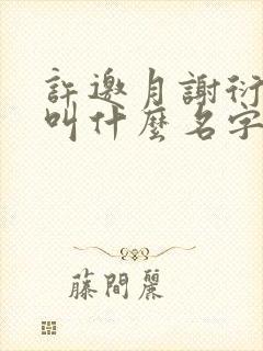 许邀月谢衍短剧叫什么名字