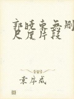 郭晓东无删减大尺度片段