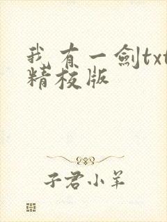 我有一剑txt精校版封面
