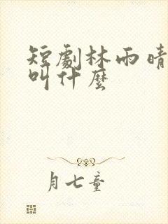 短剧林雨晴女主叫什么