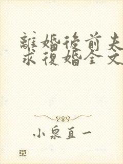 离婚后前夫哭着求复婚全文阅读