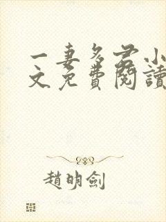 一妻多君小说全文免费阅读封面