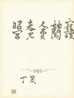 昭夫人她宠冠后宫免费阅读