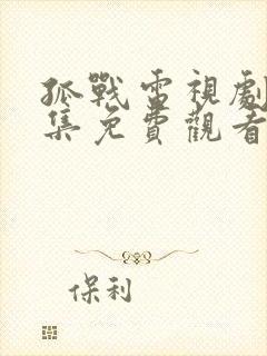 孤战电视剧52集免费观看国语封面