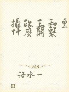 摄政王和皇上是什么关系