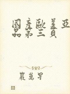 国产欧美亚洲精品第三页