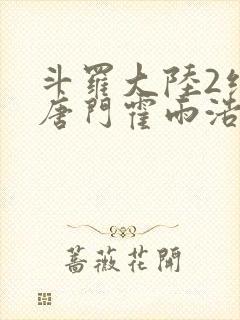 斗罗大陆2绝世唐门霍雨浩武魂封面