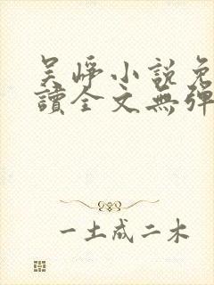 吴峥小说免费阅读全文无弹窗