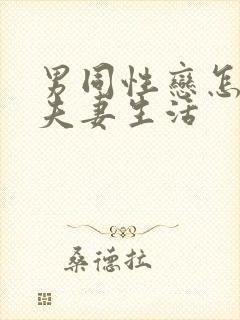 男同性恋怎么过夫妻生活