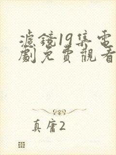 滤镜19集电视剧免费观看全集高清