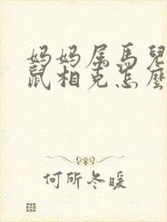 妈妈属马儿子属鼠相克怎么办