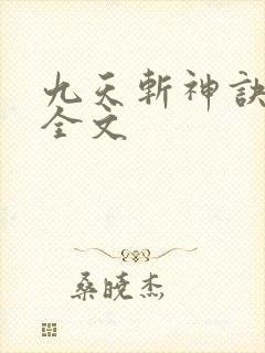 九天斩神诀阅读全文