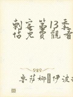 刺客第13季网站免费观看全集封面