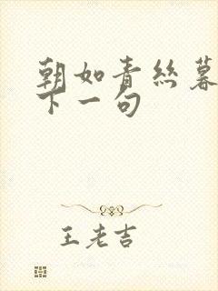 朝如青丝暮成雪下一句