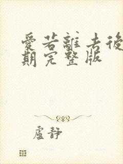 爱若离去后会无期完整版封面