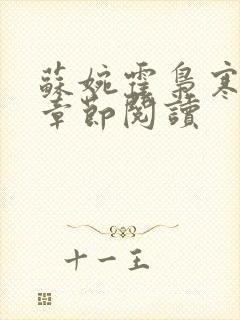 苏婉霍枭寒最新章节阅读