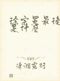 徐宗冕最后结局是什么封面