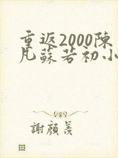重返2000陈凡苏若初小说封面