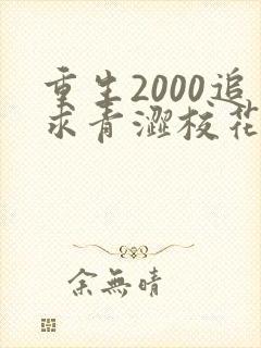 重生2000追求青涩校花同桌开始免费全文阅读