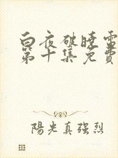 白夜破晓电视剧第十集免费观