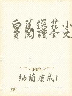 白莲探花小说免费阅读全文最新章节