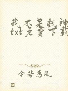 我不是戏神小说txt免费下载