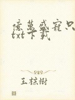 亿万盛宠只为你txt下载