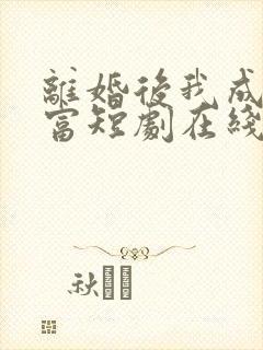 离婚后我成了首富短剧在线观看