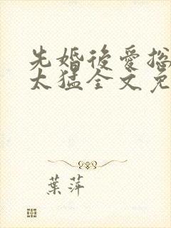 先婚后爱总裁别太猛全文免费阅读