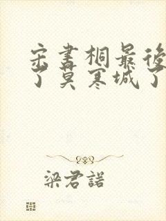 宋书桐最后原谅了莫寒城了吗?封面