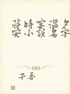 蒋时宴温夕乔予安小说名字是什么
