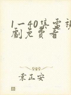 1一40集电视剧免费看封面