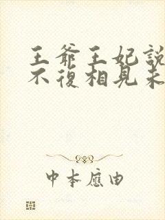 王爷王妃说此生不复相见未删减版短剧