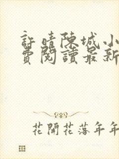 许晴陈城小说免费阅读最新章节