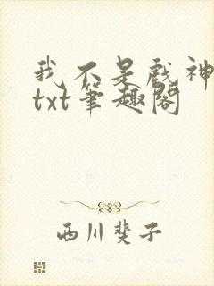 我不是戏神小说txt笔趣阁