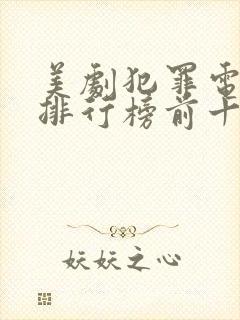 美剧犯罪电视剧排行榜前十名