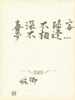 春深不归客,清梦不相逢...