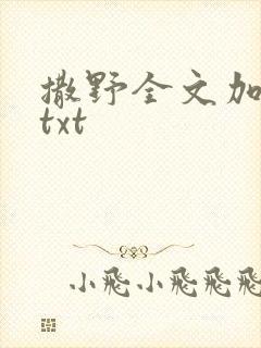 撒野全文加番外txt封面