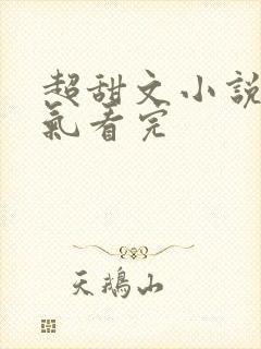 超甜文小说一口气看完封面