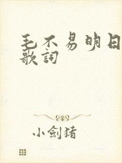 毛不易明日之子歌词