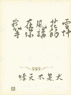 我在风花雪月里等你讲的什么