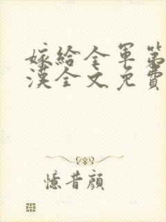 嫁给全军第一硬汉全文免费阅读小说封面