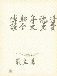 傅斯年沈清欢小说全文免费阅读封面