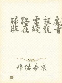 归路电视剧免费版在线观看全集归路22集