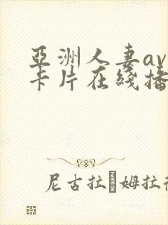 亚洲人妻av不卡片在线播放