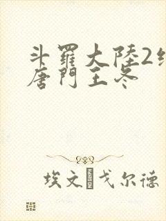 斗罗大陆2绝世唐门王冬封面