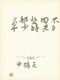 《那些回不去的年少时光》小说