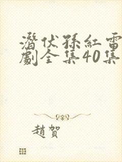 潜伏孙红雷电视剧全集40集免费观看